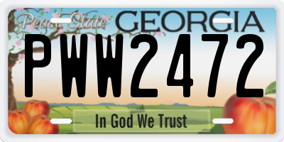 GA license plate PWW2472