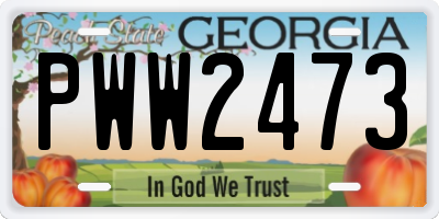 GA license plate PWW2473