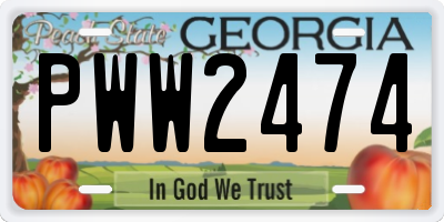 GA license plate PWW2474