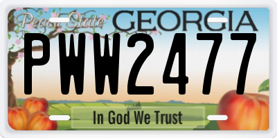 GA license plate PWW2477