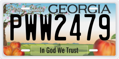 GA license plate PWW2479