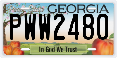 GA license plate PWW2480