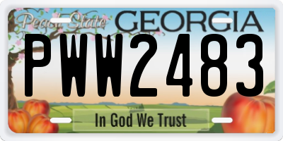 GA license plate PWW2483