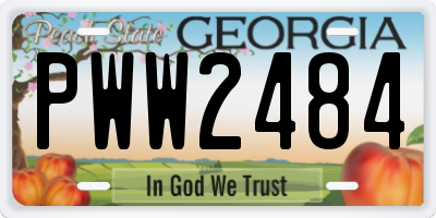 GA license plate PWW2484