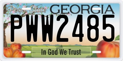 GA license plate PWW2485