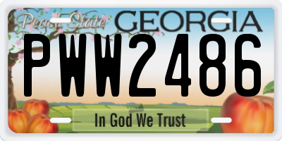 GA license plate PWW2486