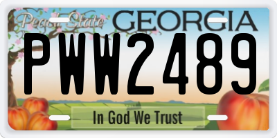 GA license plate PWW2489