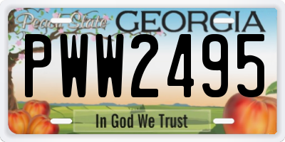 GA license plate PWW2495