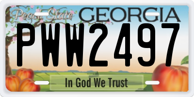GA license plate PWW2497