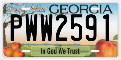 GA license plate PWW2591