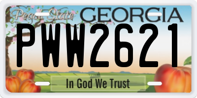 GA license plate PWW2621