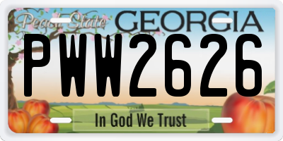 GA license plate PWW2626