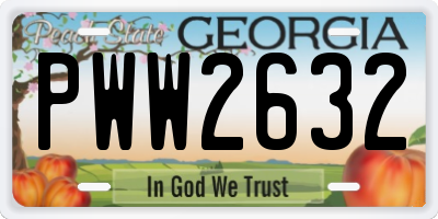 GA license plate PWW2632