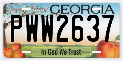 GA license plate PWW2637