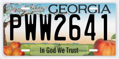 GA license plate PWW2641