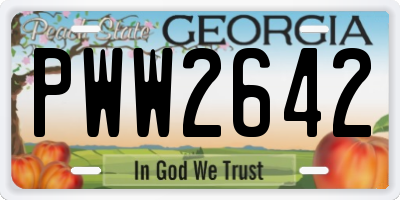 GA license plate PWW2642