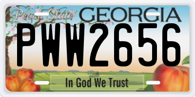 GA license plate PWW2656