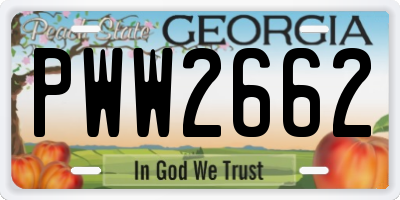 GA license plate PWW2662
