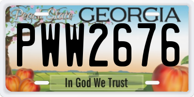 GA license plate PWW2676