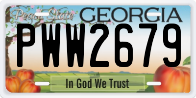 GA license plate PWW2679