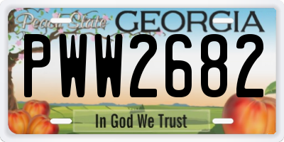 GA license plate PWW2682