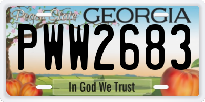 GA license plate PWW2683