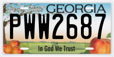 GA license plate PWW2687