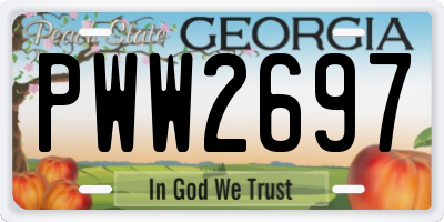 GA license plate PWW2697