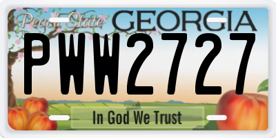 GA license plate PWW2727