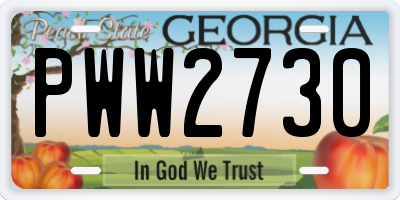 GA license plate PWW2730