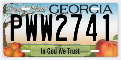 GA license plate PWW2741