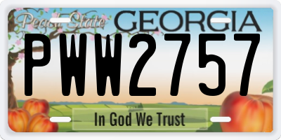 GA license plate PWW2757