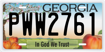 GA license plate PWW2761