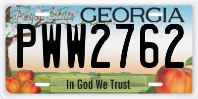 GA license plate PWW2762