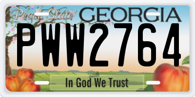 GA license plate PWW2764