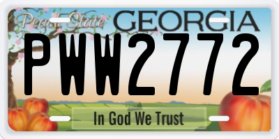 GA license plate PWW2772