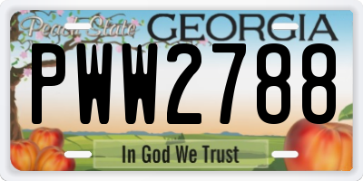 GA license plate PWW2788