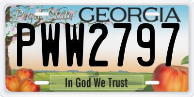 GA license plate PWW2797