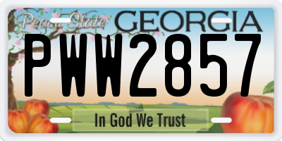 GA license plate PWW2857