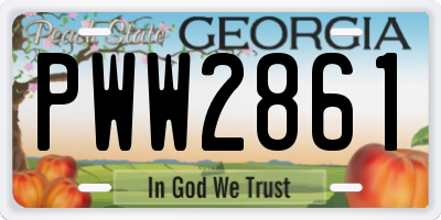 GA license plate PWW2861