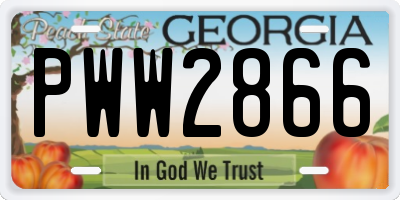 GA license plate PWW2866