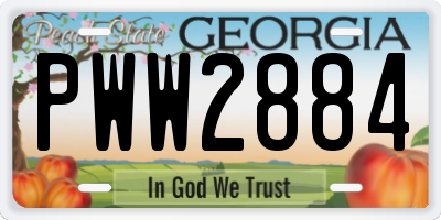 GA license plate PWW2884