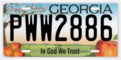 GA license plate PWW2886