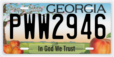 GA license plate PWW2946