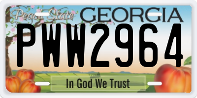 GA license plate PWW2964