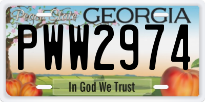 GA license plate PWW2974