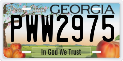 GA license plate PWW2975