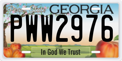 GA license plate PWW2976