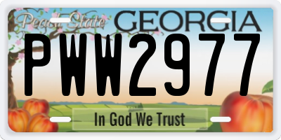 GA license plate PWW2977