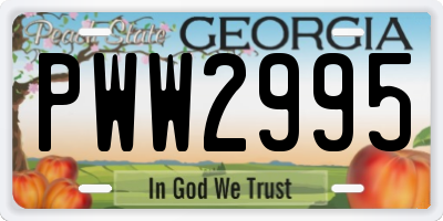GA license plate PWW2995